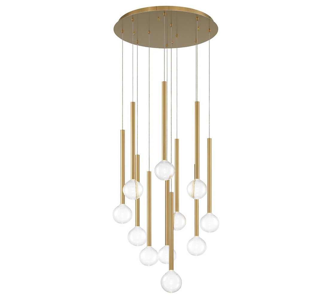LIB & CO, POSITANO 11 LIGHT ROUND LED CHANDELIER, CHANDELIER LIGHT
