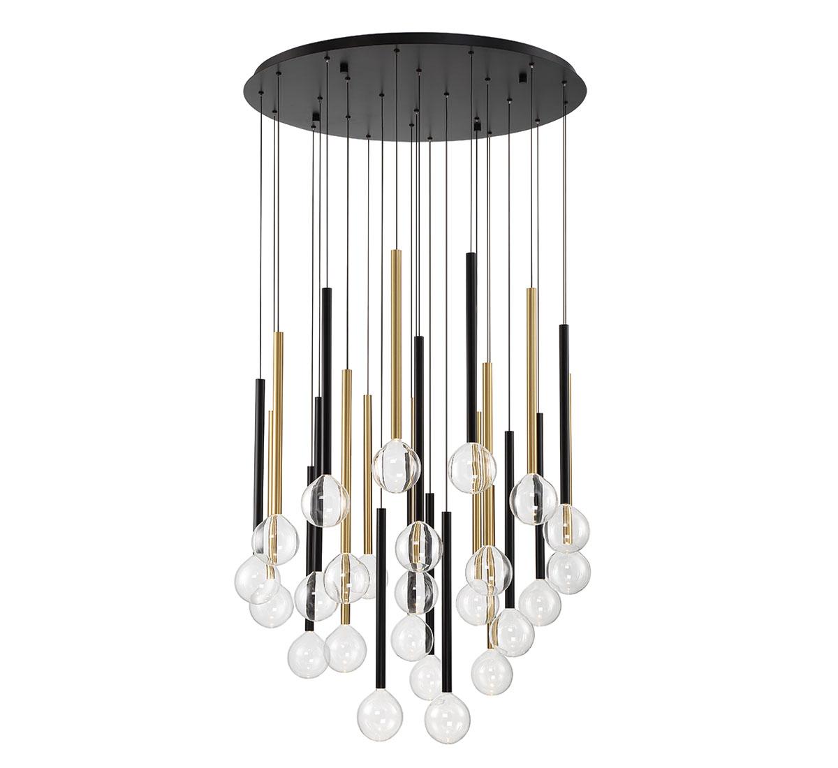 LIB & CO, POSITANO 25 LIGHT ROUND LED CHANDELIER, CHANDELIER LIGHT