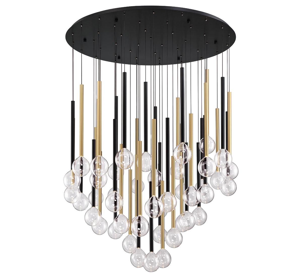LIB & CO, POSITANO 44 LIGHT ROUND LED CHANDELIER, CHANDELIER LIGHT