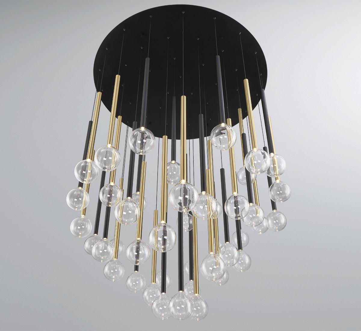 LIB & CO, POSITANO 44 LIGHT ROUND LED CHANDELIER, CHANDELIER LIGHT