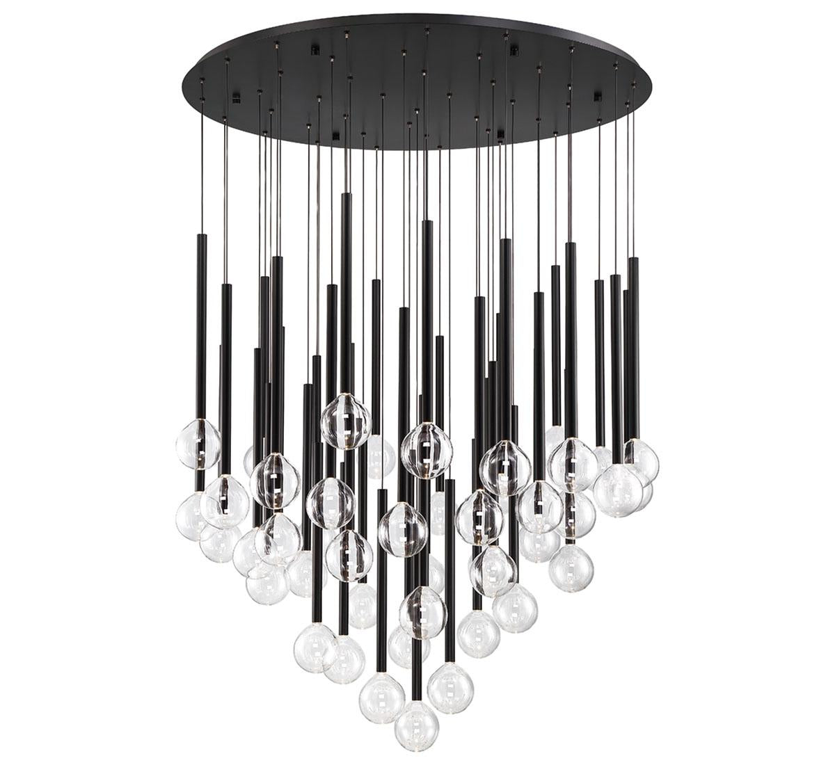 LIB & CO, POSITANO 44 LIGHT ROUND LED CHANDELIER, CHANDELIER LIGHT