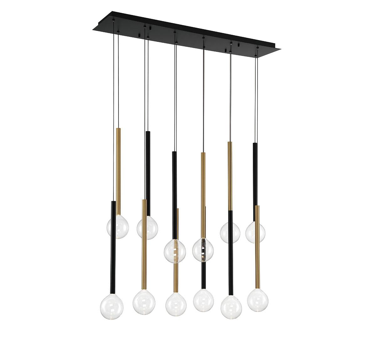LIB & CO, POSITANO 12 LIGHT LINEAR LED CHANDELIER, CHANDELIER LIGHT