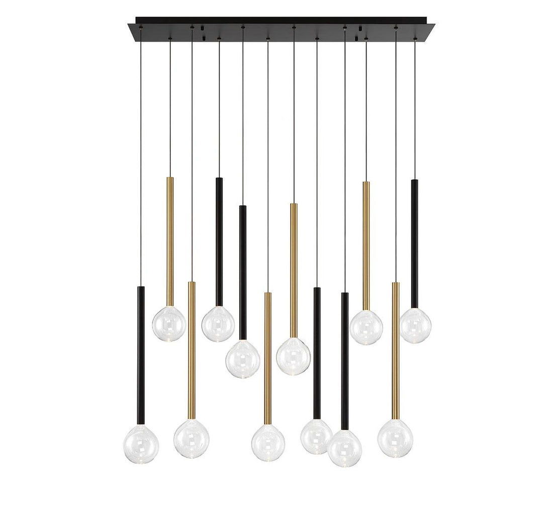 LIB & CO, POSITANO 12 LIGHT LINEAR LED CHANDELIER, CHANDELIER LIGHT