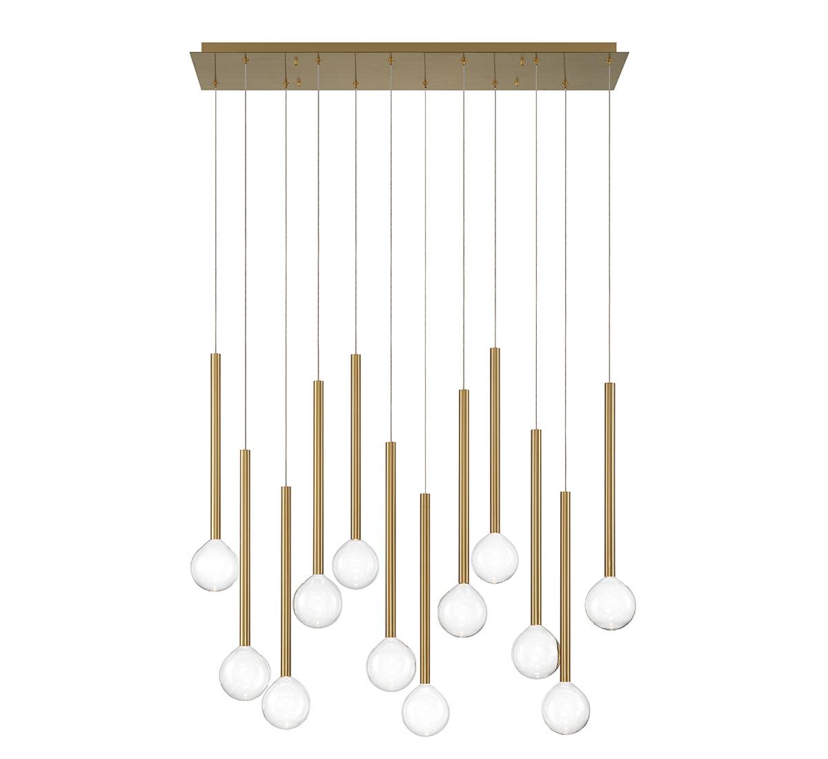 LIB & CO, POSITANO 12 LIGHT LINEAR LED CHANDELIER, CHANDELIER LIGHT
