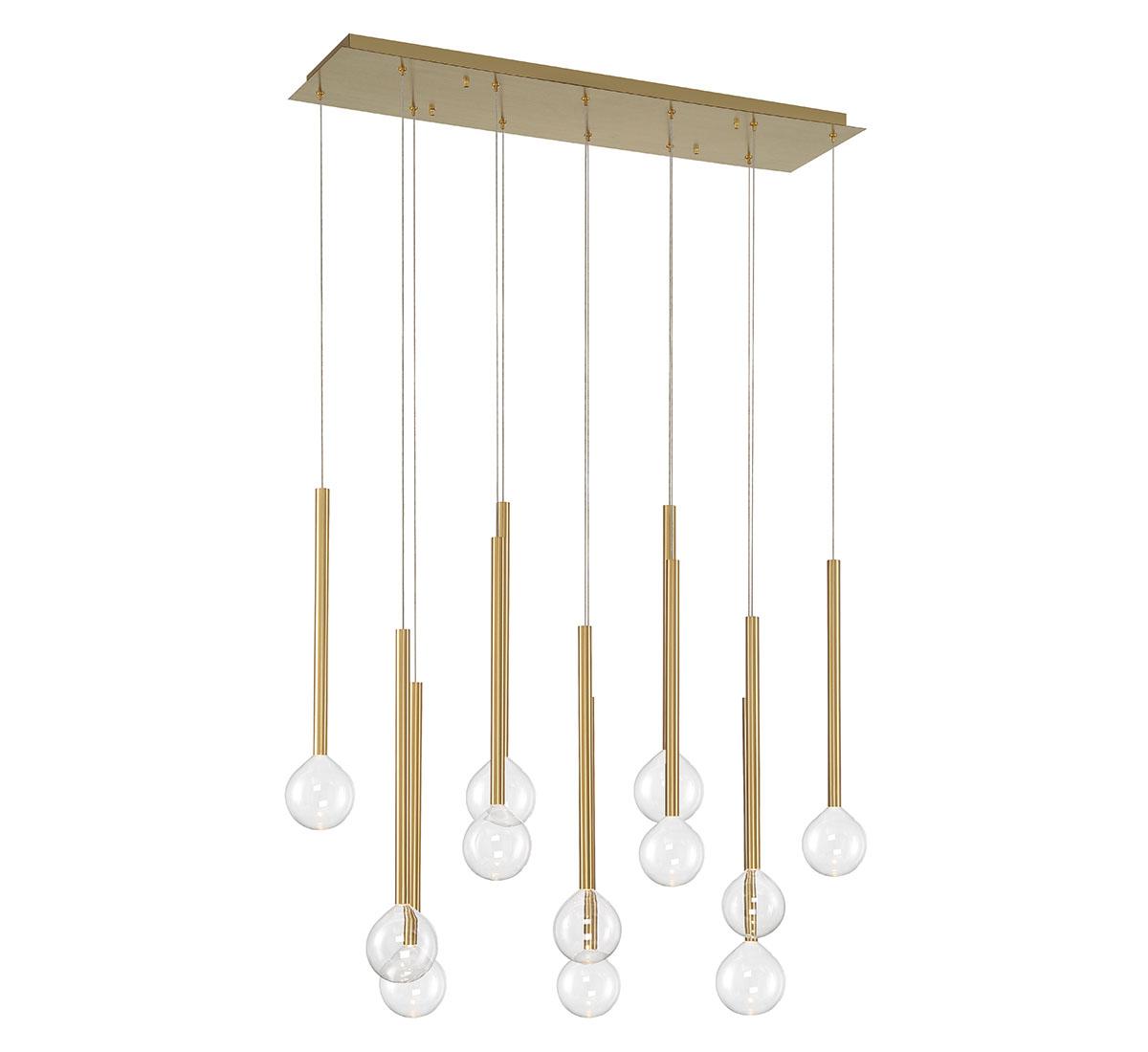 LIB & CO, POSITANO 12 LIGHT LINEAR LED CHANDELIER, CHANDELIER LIGHT