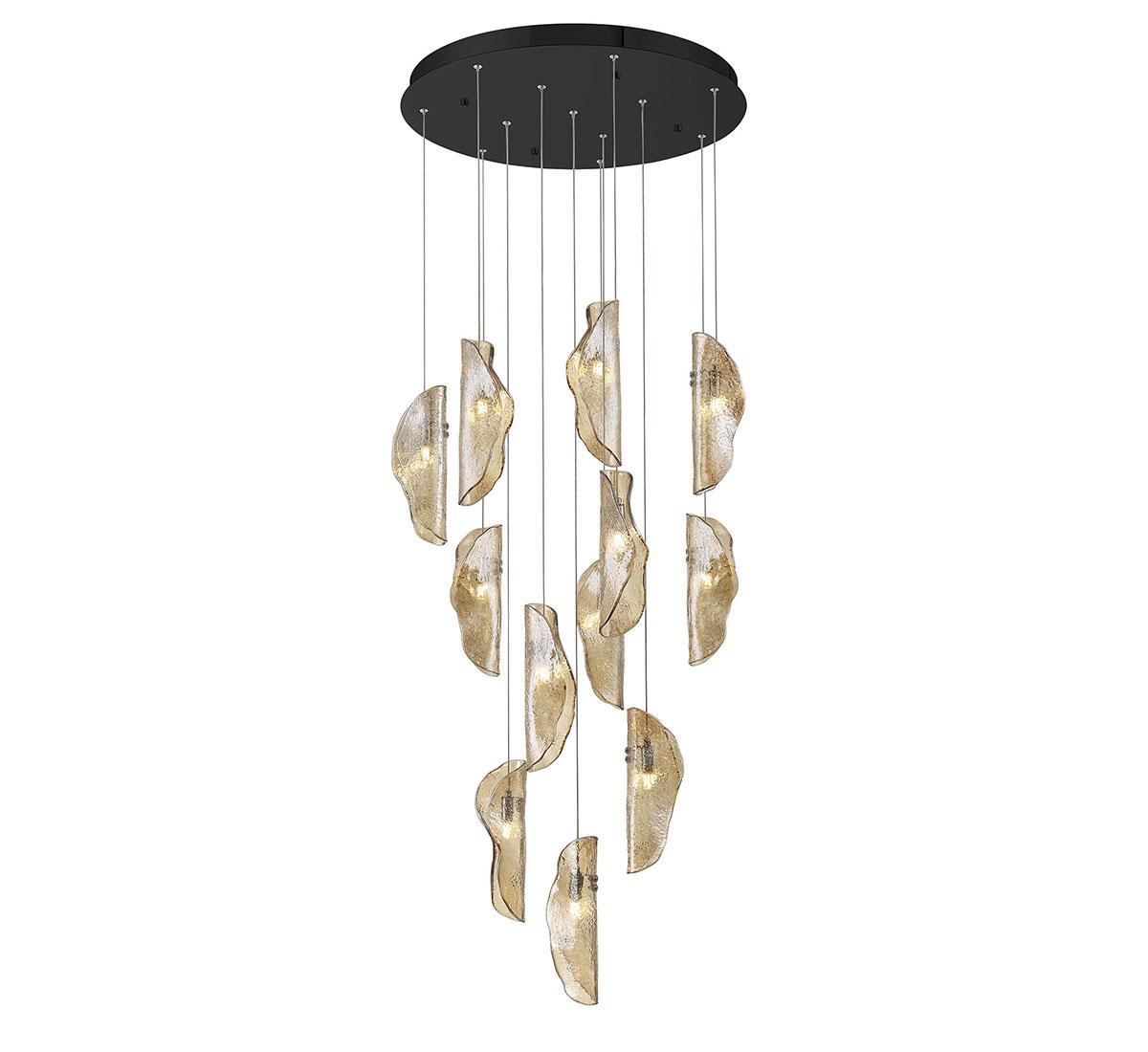 LIB & CO, SORRENTO 12 LIGHT ROUND LED CHANDELIER, CHANDELIER LIGHT