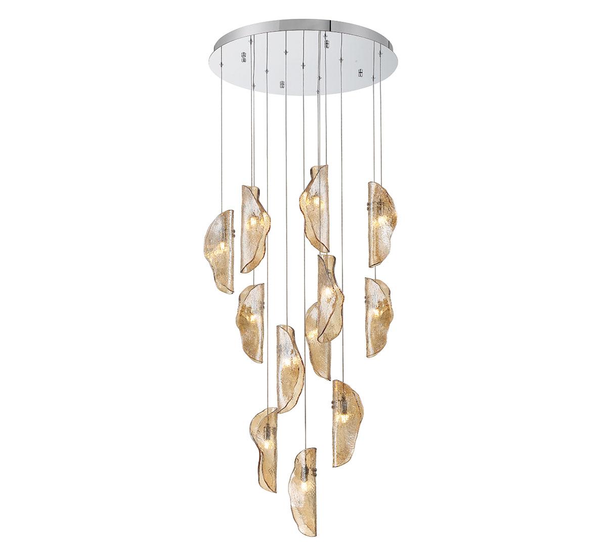 LIB & CO, SORRENTO 12 LIGHT ROUND LED CHANDELIER, CHANDELIER LIGHT