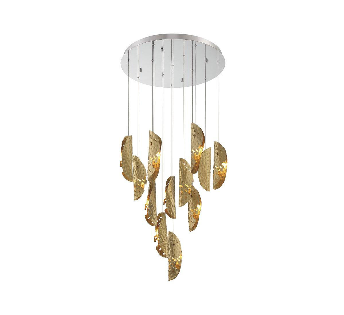 LIB & CO, SORRENTO 12 LIGHT ROUND LED CHANDELIER, CHANDELIER LIGHT