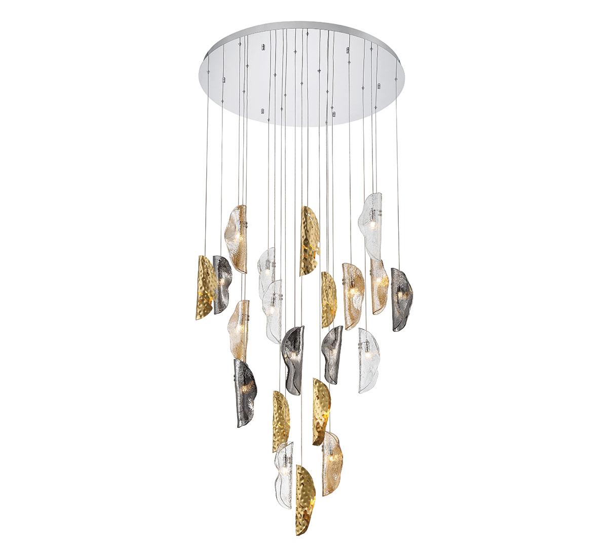 LIB & CO, SORRENTO 21 LIGHT ROUND LED CHANDELIER, CHANDELIER LIGHT