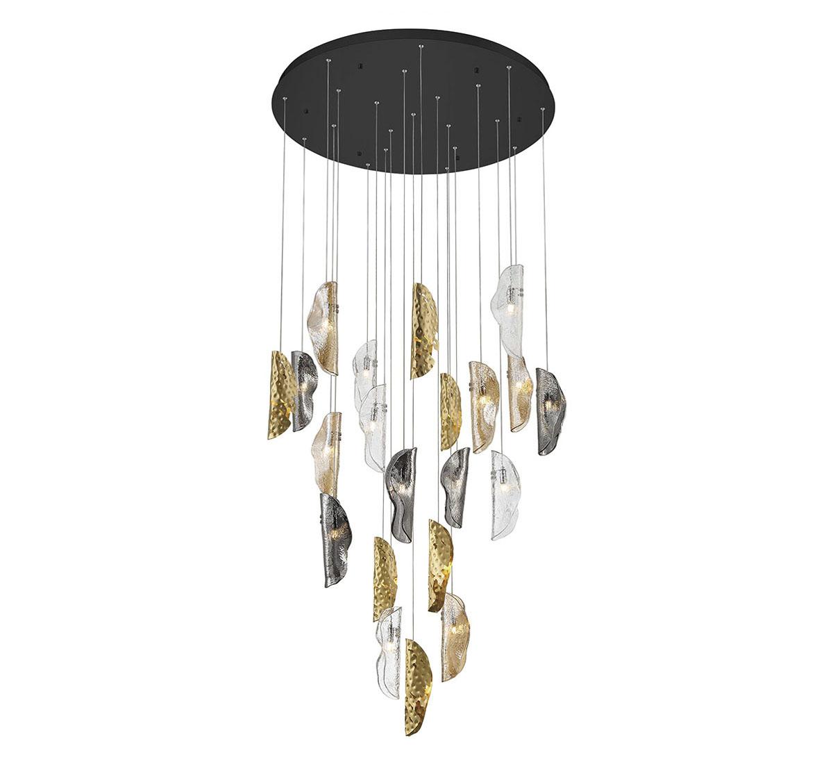 LIB & CO, SORRENTO 21 LIGHT ROUND LED CHANDELIER, CHANDELIER LIGHT