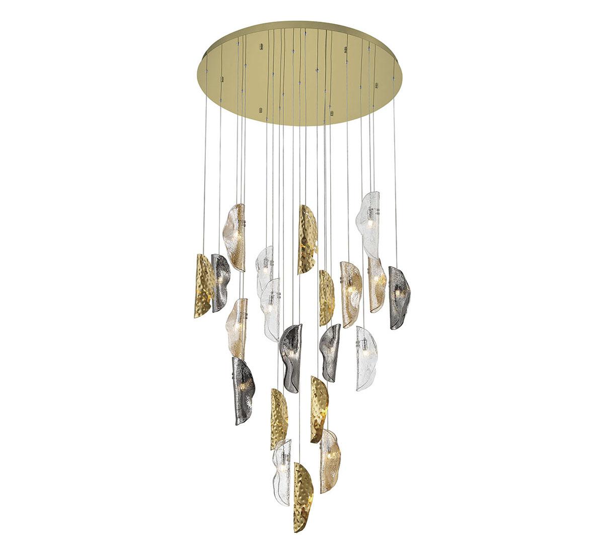 LIB & CO, SORRENTO 21 LIGHT ROUND LED CHANDELIER, CHANDELIER LIGHT