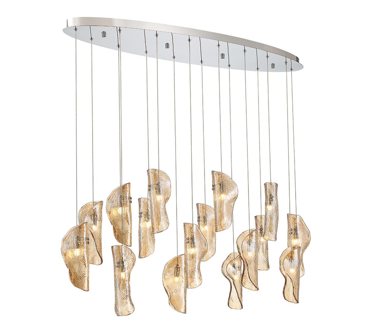 LIB & CO, SORRENTO 16 LIGHT OVAL LED CHANDELIER, CHANDELIER LIGHT