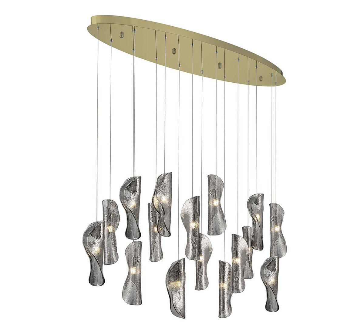 LIB & CO, SORRENTO 16 LIGHT OVAL LED CHANDELIER, CHANDELIER LIGHT