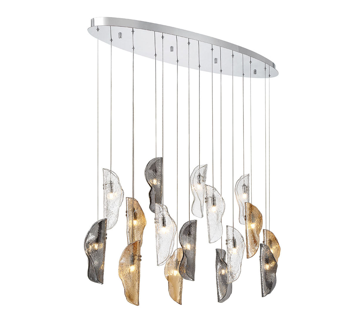 LIB & CO, SORRENTO 16 LIGHT OVAL LED CHANDELIER, CHANDELIER LIGHT