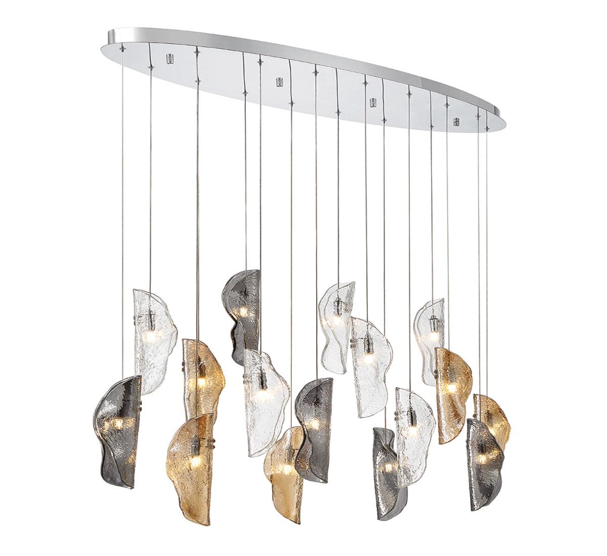 LIB & CO, SORRENTO 16 LIGHT OVAL LED CHANDELIER, CHANDELIER LIGHT