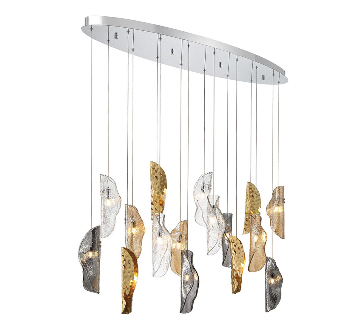 LIB & CO, SORRENTO 16 LIGHT OVAL LED CHANDELIER, CHANDELIER LIGHT