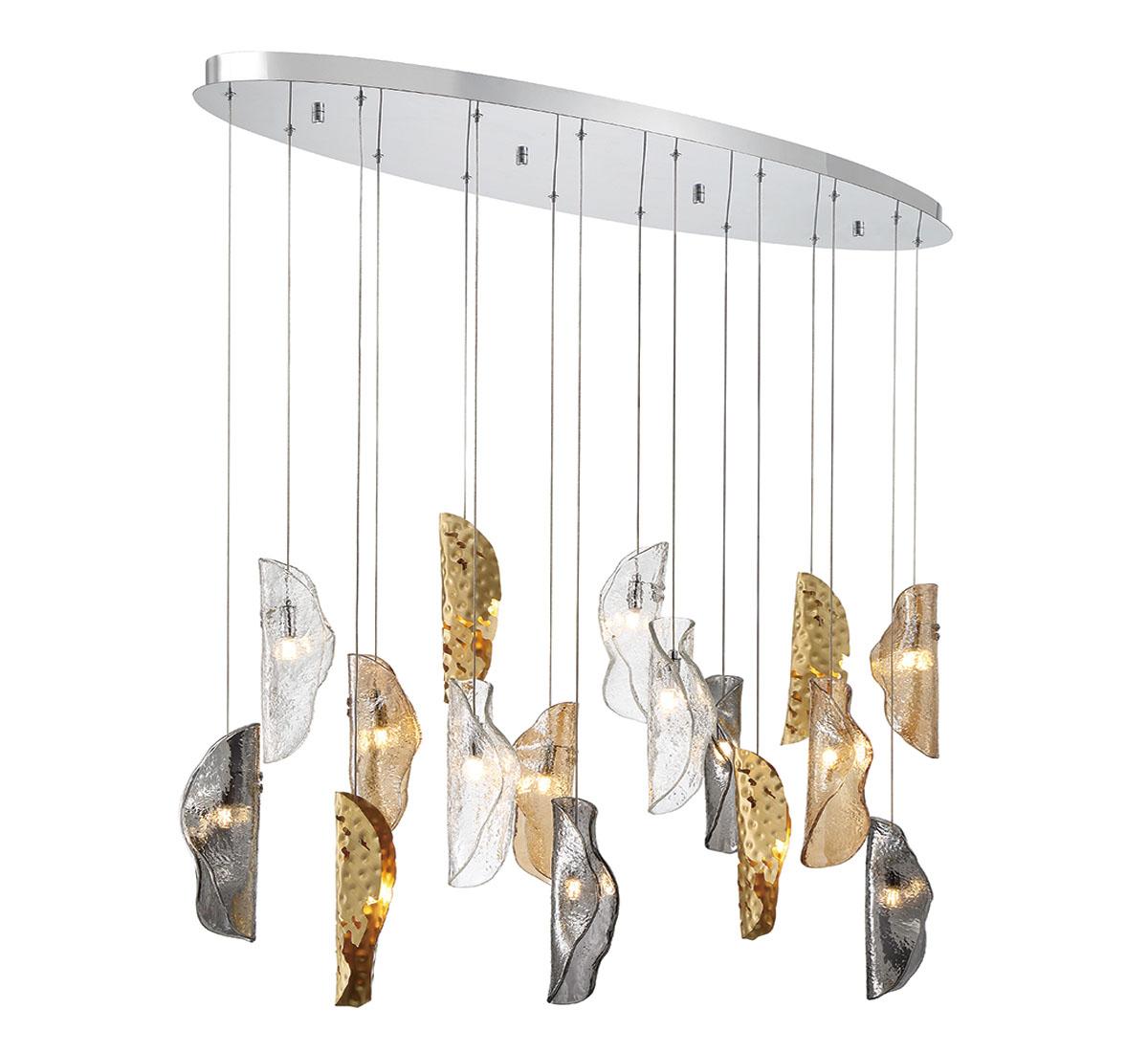 LIB & CO, SORRENTO 16 LIGHT OVAL LED CHANDELIER, CHANDELIER LIGHT