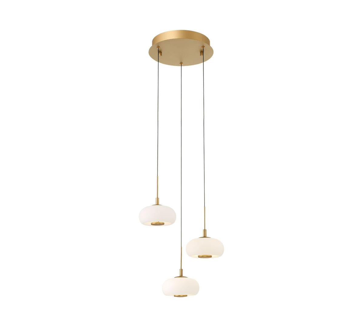 LIB & CO, ADELFIA 3 LIGHT ROUND LED PENDANT, PENDANT LIGHT