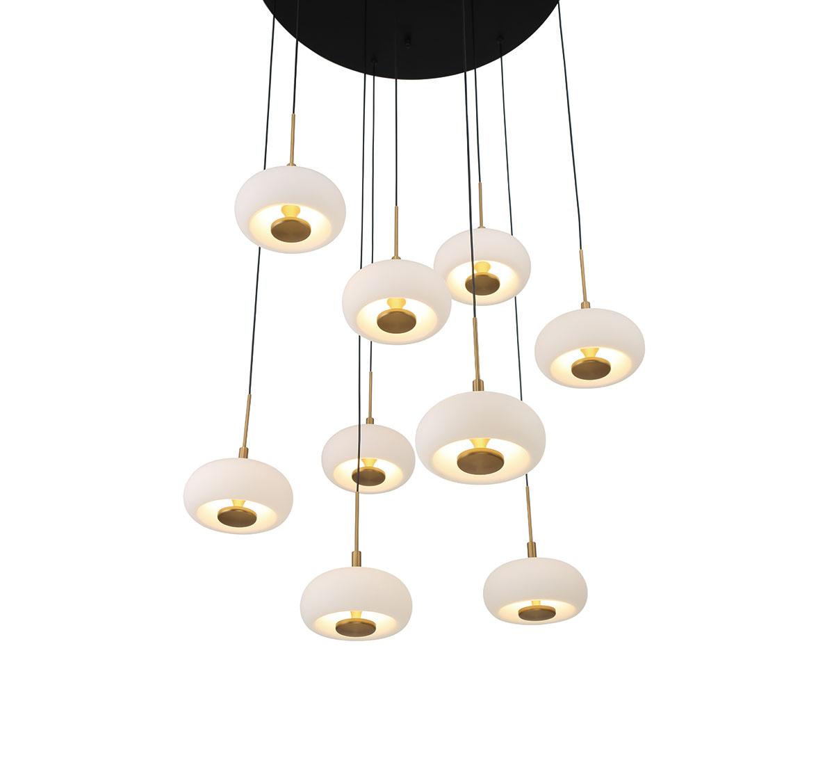 LIB & CO, ADELFIA 9 LIGHT ROUND LED CHANDELIER, CHANDELIER LIGHT