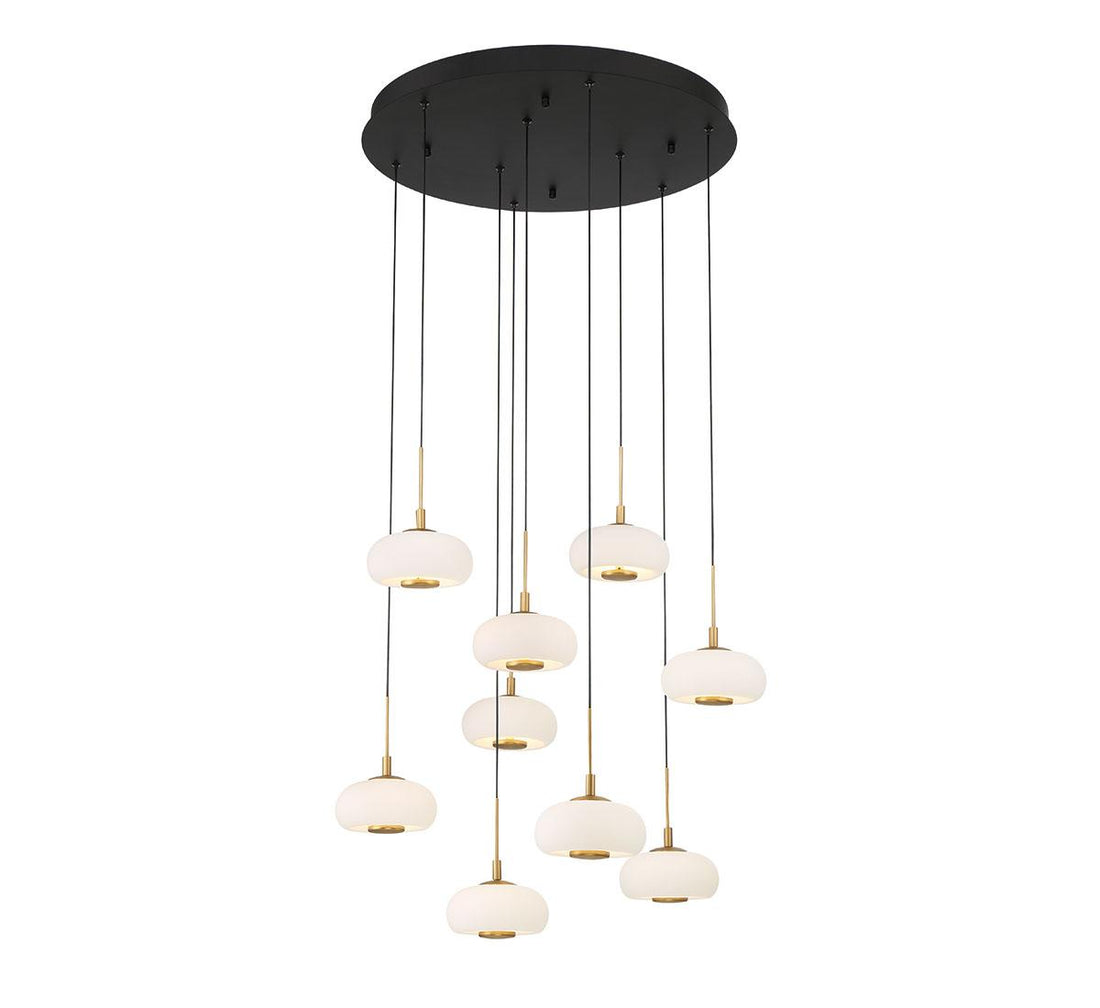 LIB & CO, ADELFIA 9 LIGHT ROUND LED CHANDELIER, CHANDELIER LIGHT