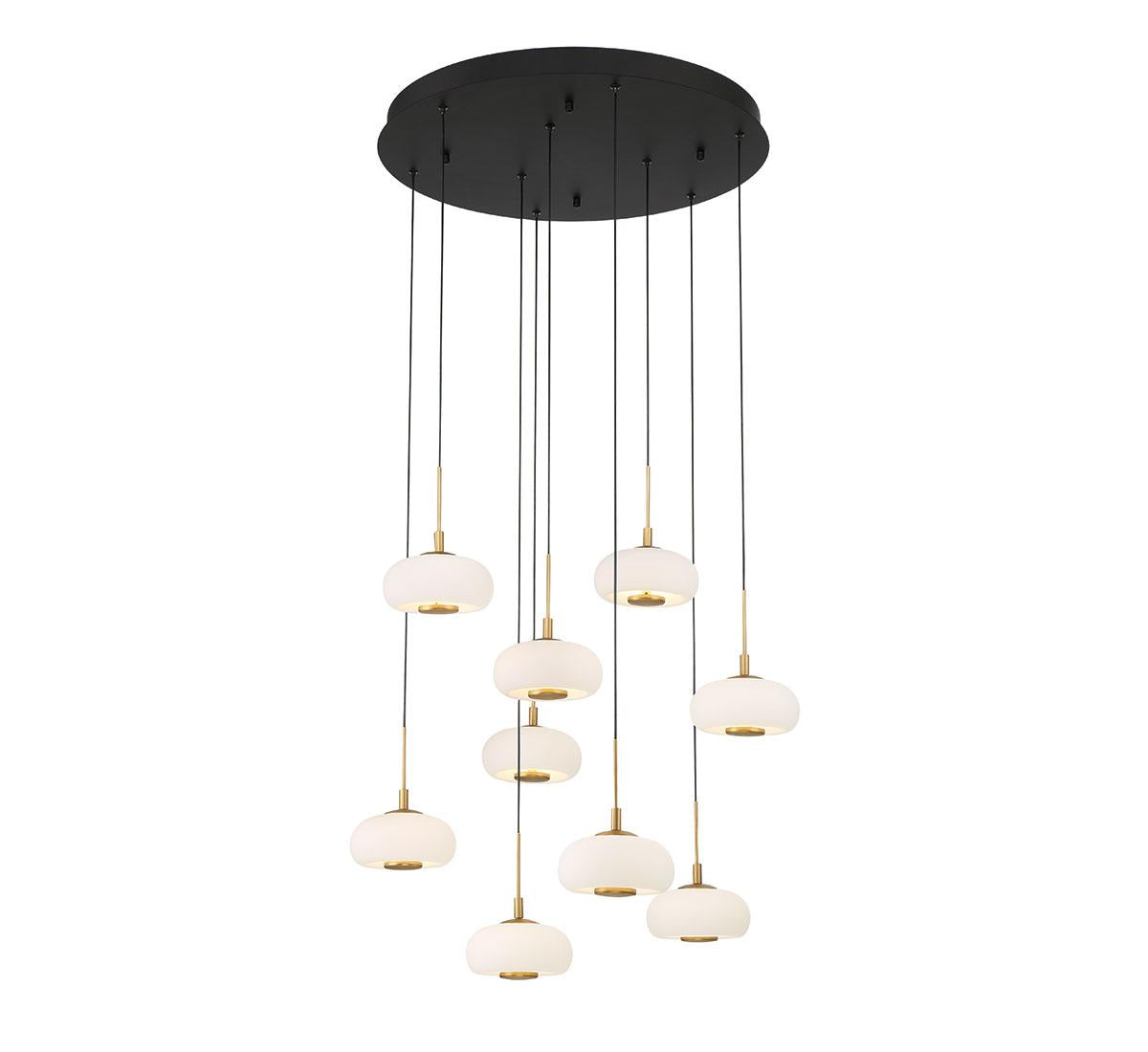 LIB & CO, ADELFIA 9 LIGHT ROUND LED CHANDELIER, CHANDELIER LIGHT