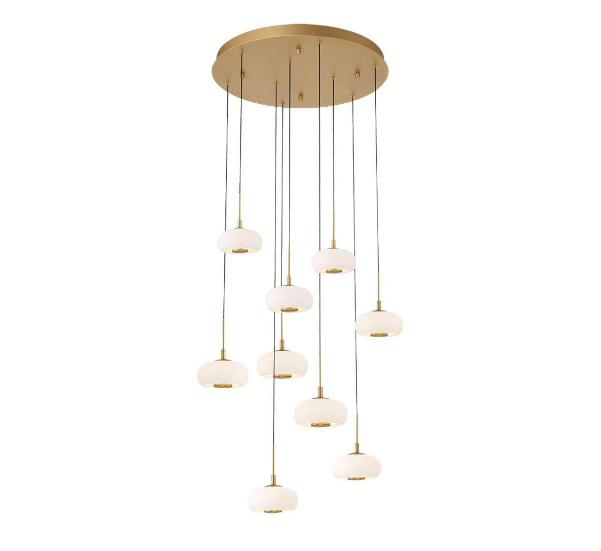 LIB & CO, ADELFIA 9 LIGHT ROUND LED CHANDELIER, CHANDELIER LIGHT
