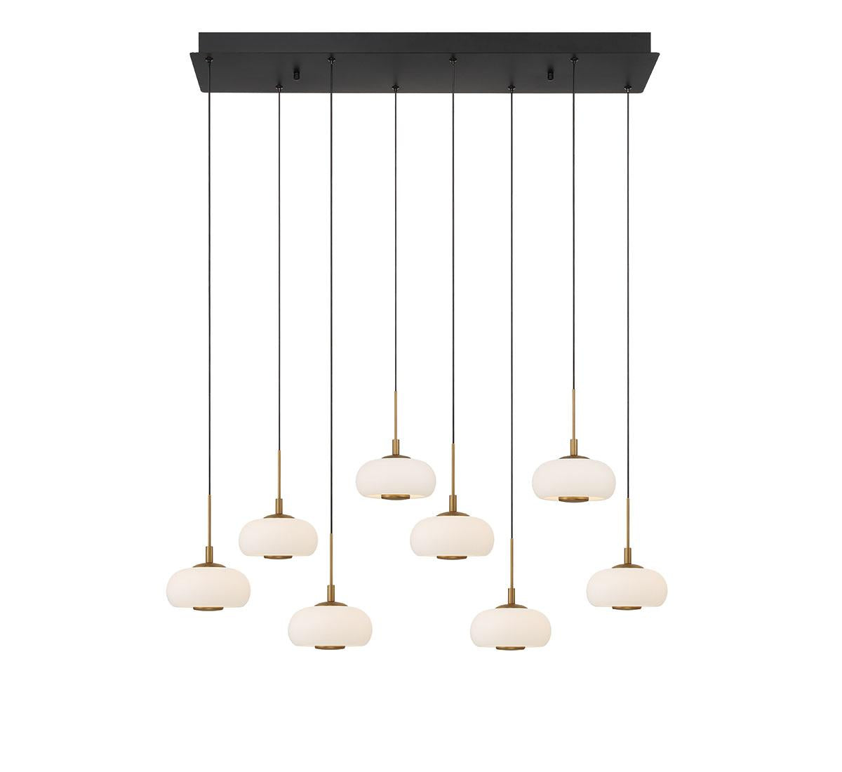 LIB & CO, ADELFIA 8 LIGHT RECTANGULAR LED CHANDELIER, CHANDELIER LIGHT