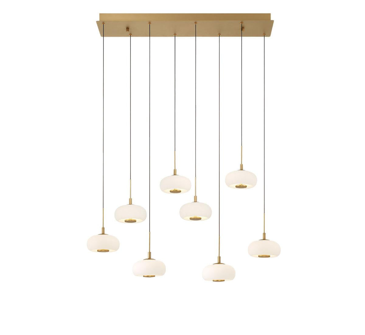 LIB & CO, ADELFIA 8 LIGHT RECTANGULAR LED CHANDELIER, CHANDELIER LIGHT