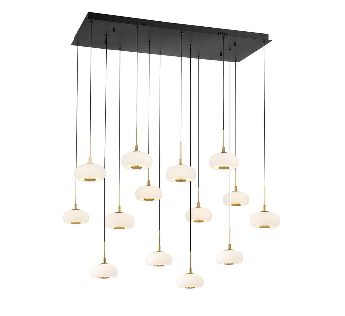 LIB & CO, ADELFIA 14 LIGHT RECTANGULAR LED CHANDELIER, CHANDELIER LIGHT