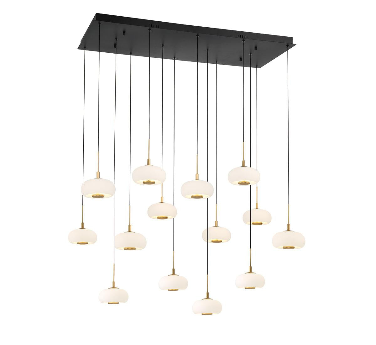 LIB & CO, ADELFIA 14 LIGHT RECTANGULAR LED CHANDELIER, CHANDELIER LIGHT