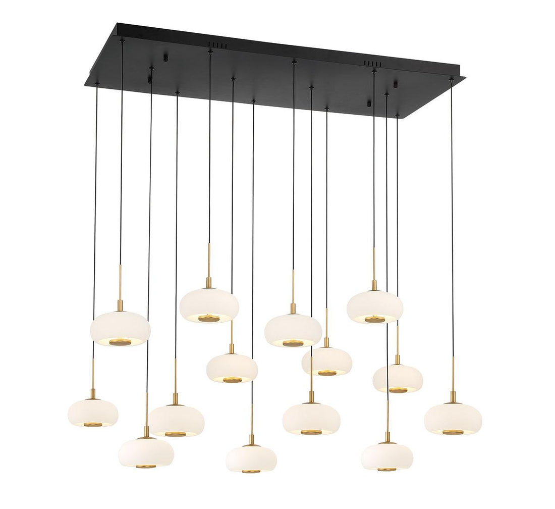 LIB & CO, ADELFIA 14 LIGHT RECTANGULAR LED CHANDELIER, CHANDELIER LIGHT