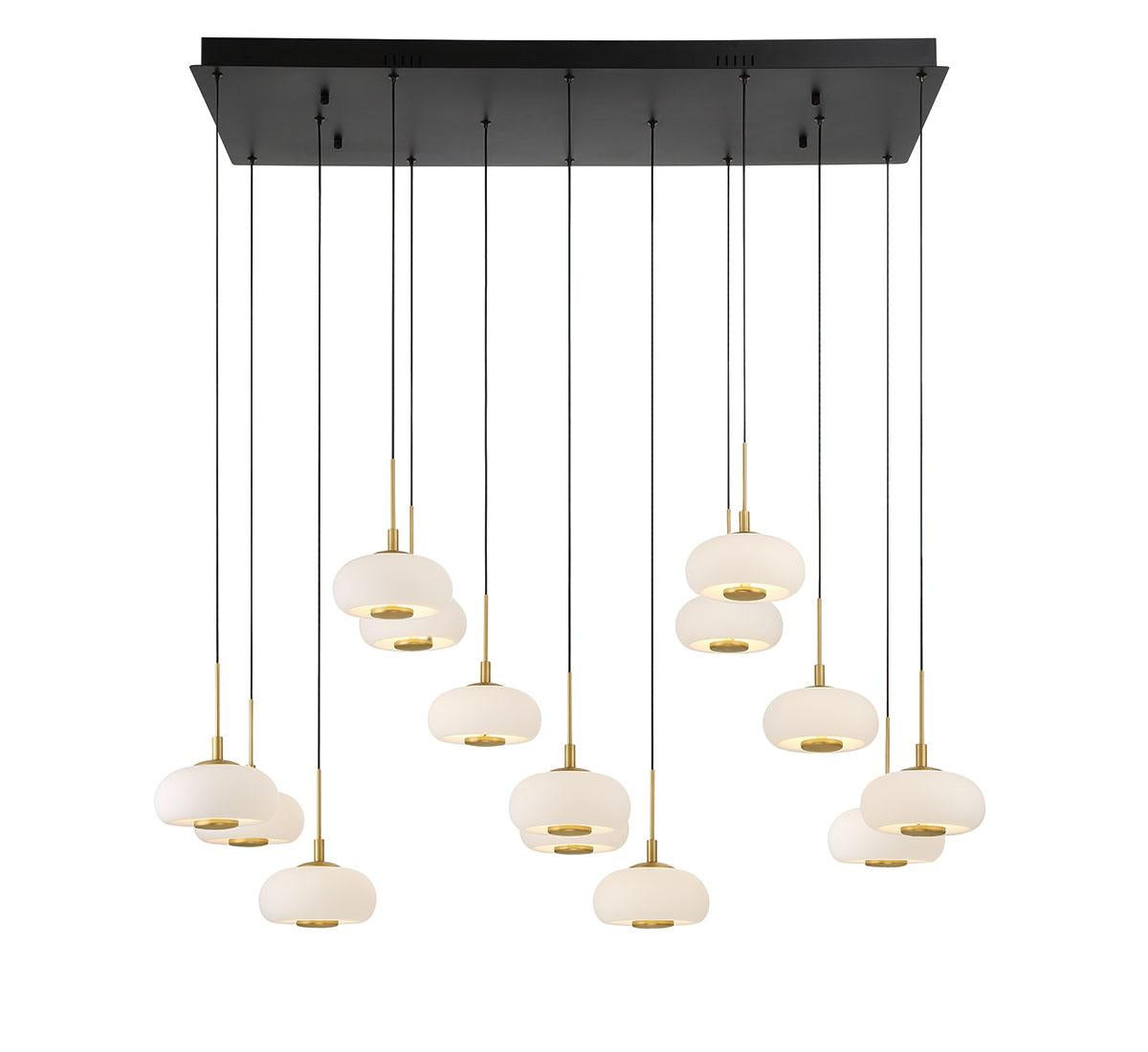 LIB & CO, ADELFIA 14 LIGHT RECTANGULAR LED CHANDELIER, CHANDELIER LIGHT