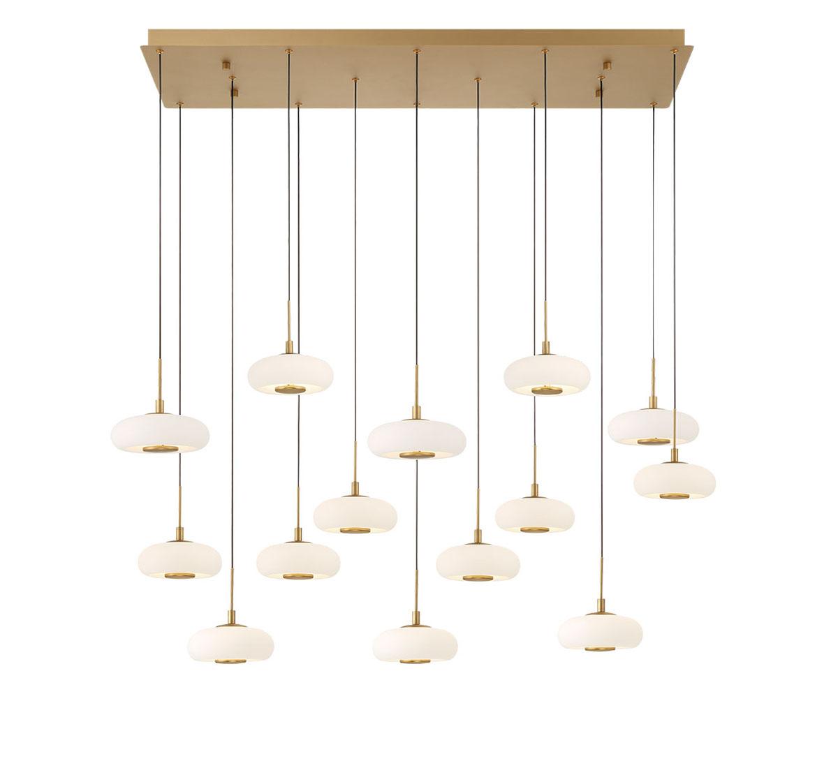 LIB & CO, ADELFIA 14 LIGHT RECTANGULAR LED CHANDELIER, CHANDELIER LIGHT