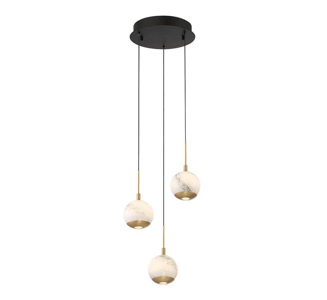 LIB & CO, BAVENO 3 LIGHT ROUND LED PENDANT, PENDANT LIGHT