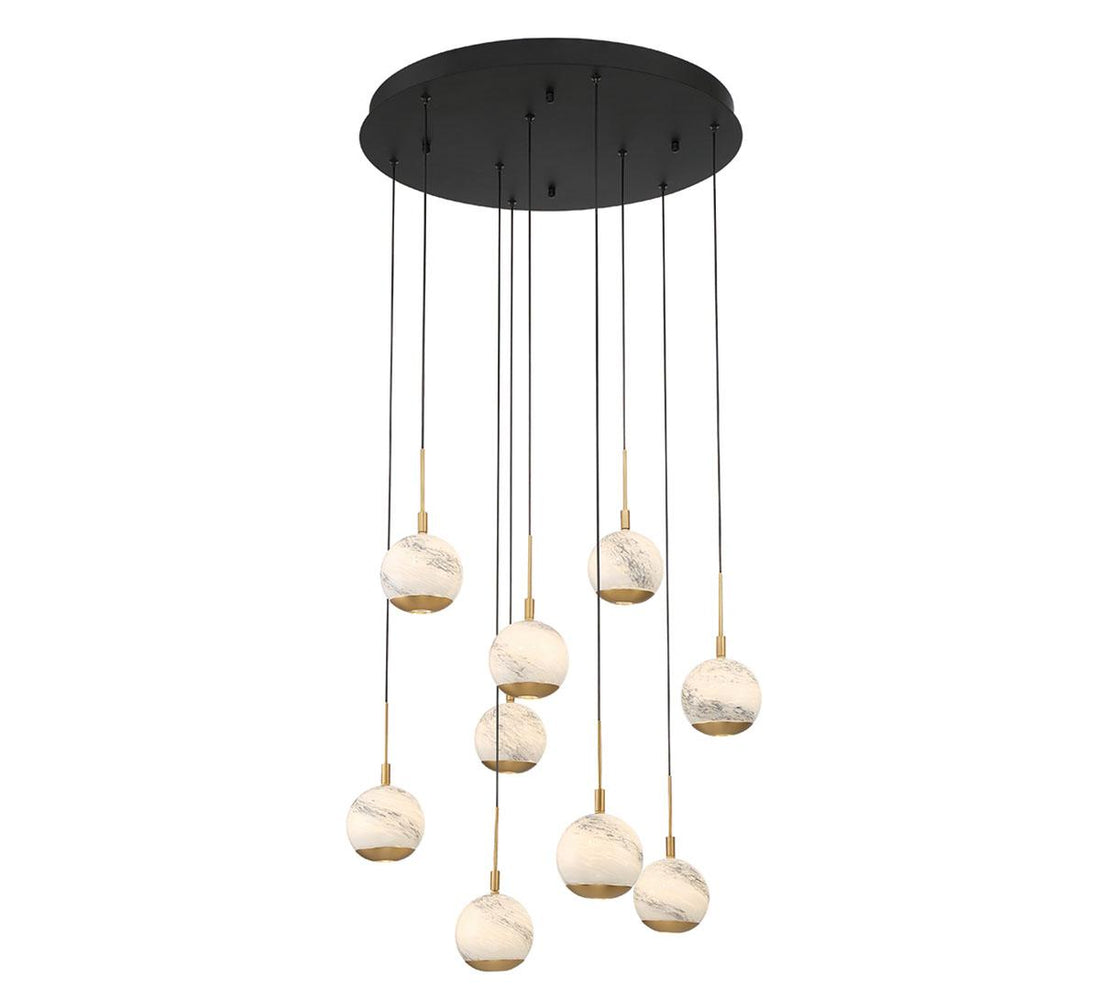 LIB & CO, BAVENO 9 LIGHT ROUND LED CHANDELIER, CHANDELIER LIGHT