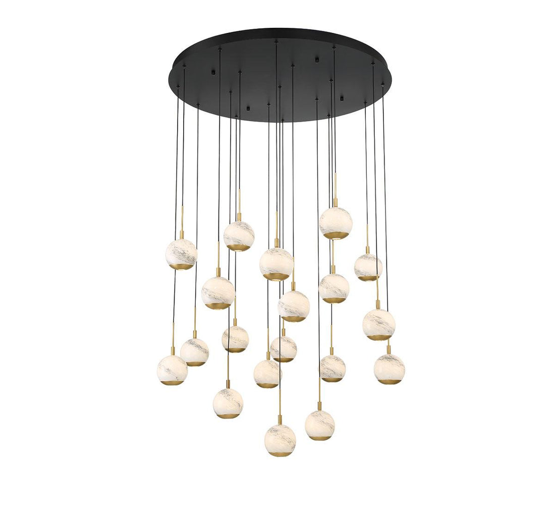 LIB & CO, BAVENO 19 LIGHT ROUND LED CHANDELIER, CHANDELIER LIGHT