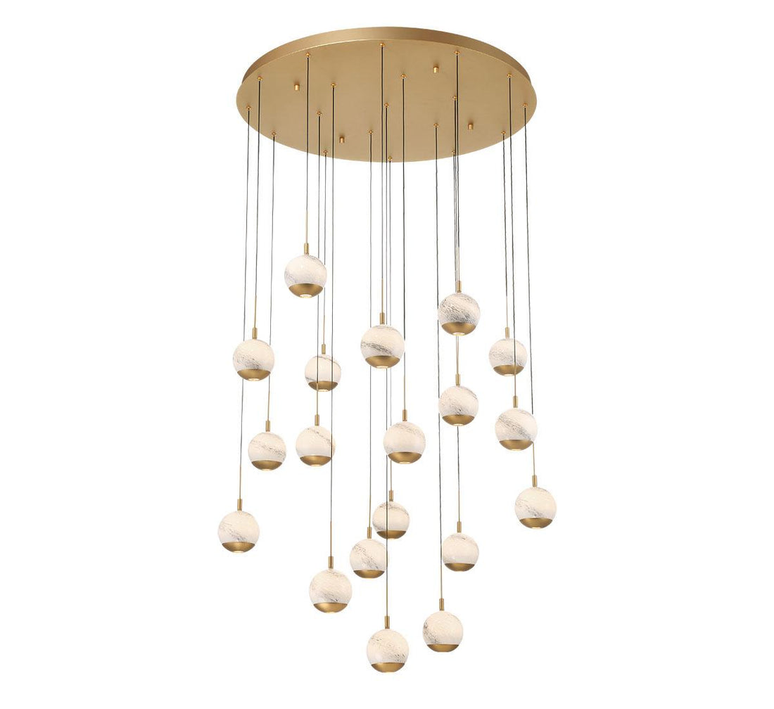 LIB & CO, BAVENO 19 LIGHT ROUND LED CHANDELIER, CHANDELIER LIGHT