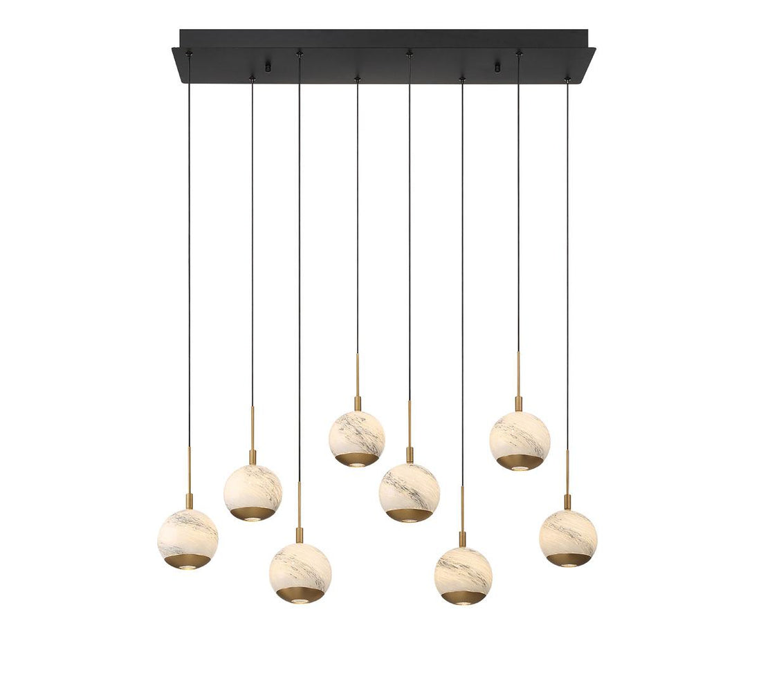 LIB & CO, BAVENO 8 LIGHT RECTANGULAR LED CHANDELIER, CHANDELIER LIGHT