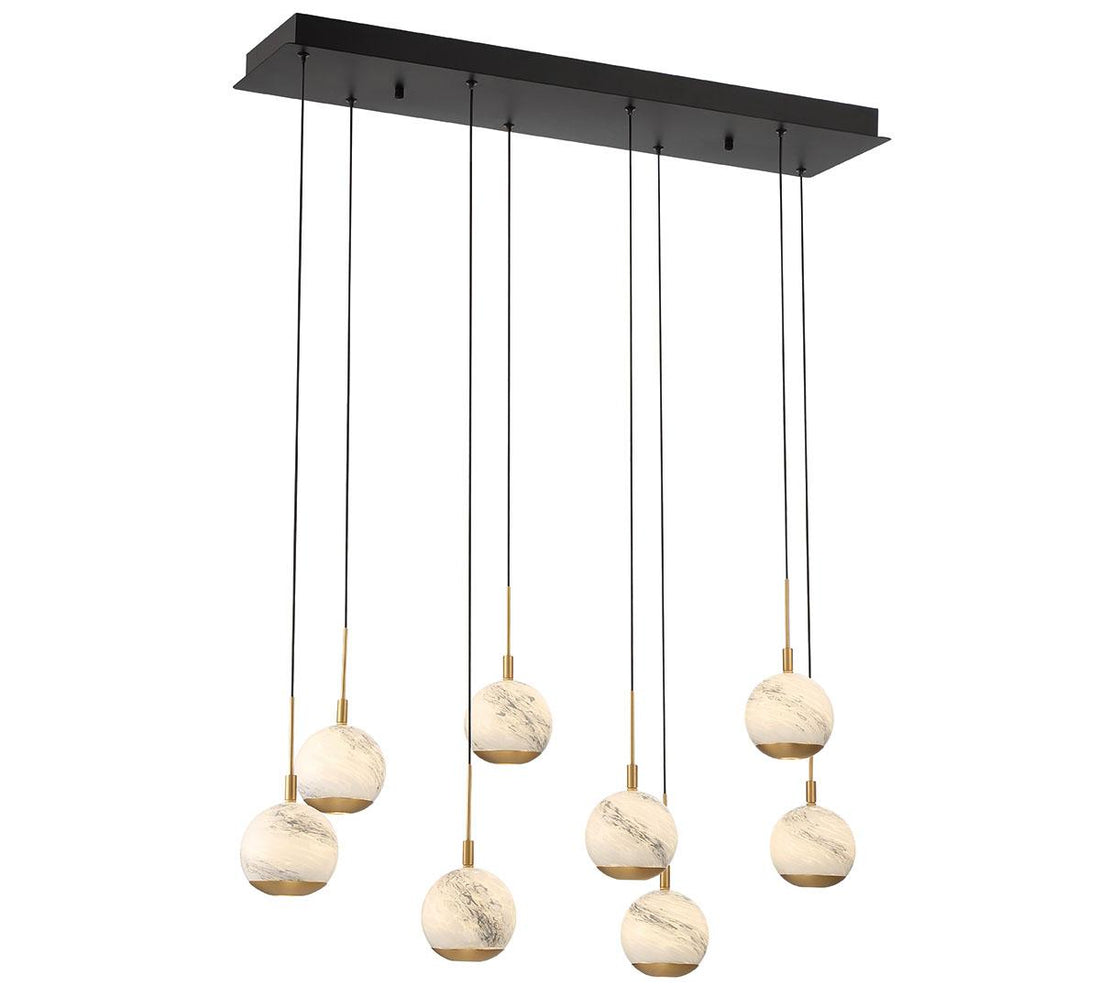 LIB & CO, BAVENO 8 LIGHT RECTANGULAR LED CHANDELIER, CHANDELIER LIGHT