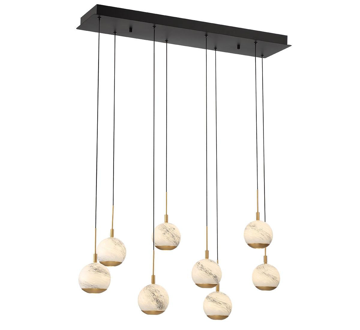 LIB & CO, BAVENO 8 LIGHT RECTANGULAR LED CHANDELIER, CHANDELIER LIGHT