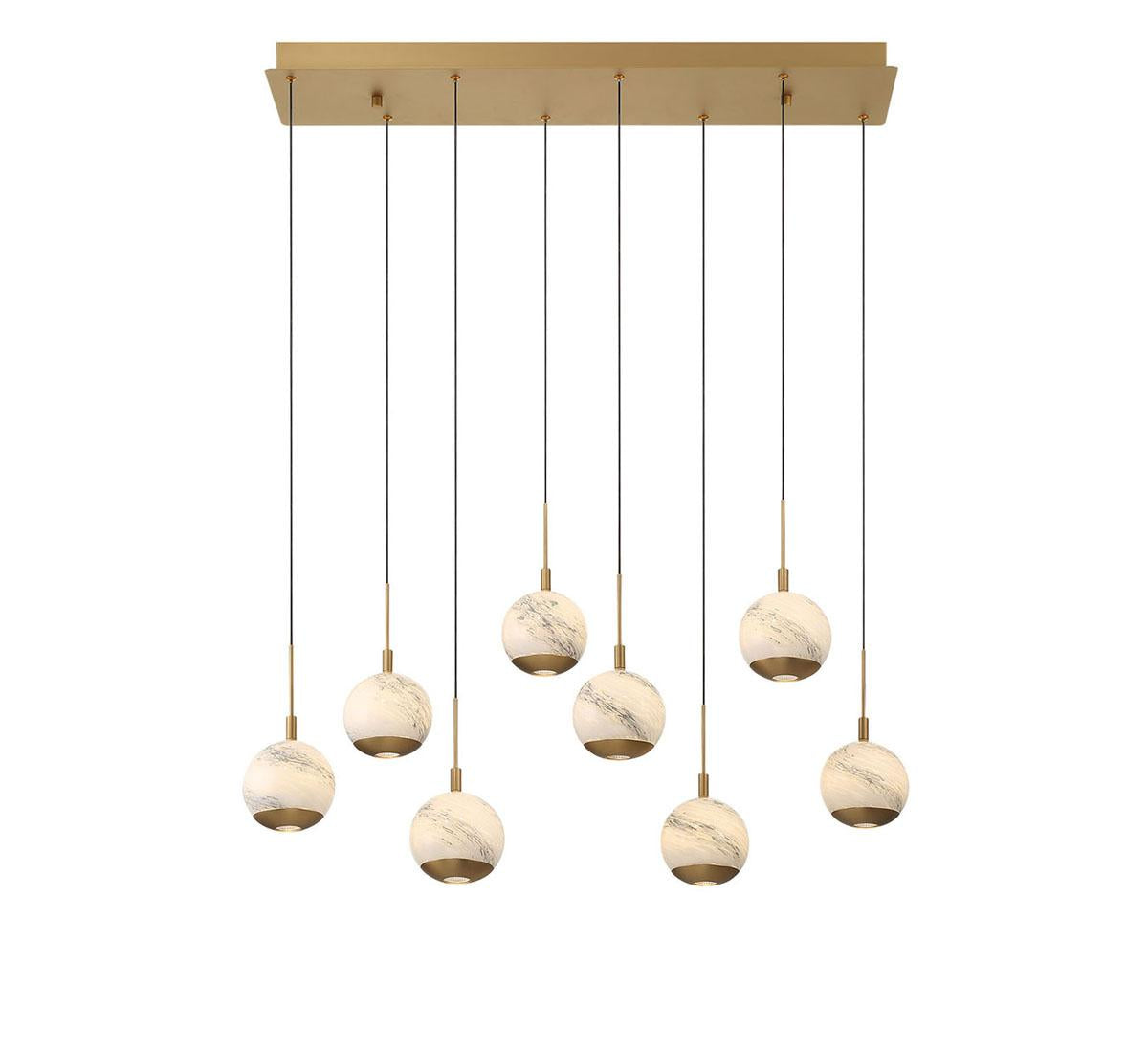 LIB & CO, BAVENO 8 LIGHT RECTANGULAR LED CHANDELIER, CHANDELIER LIGHT