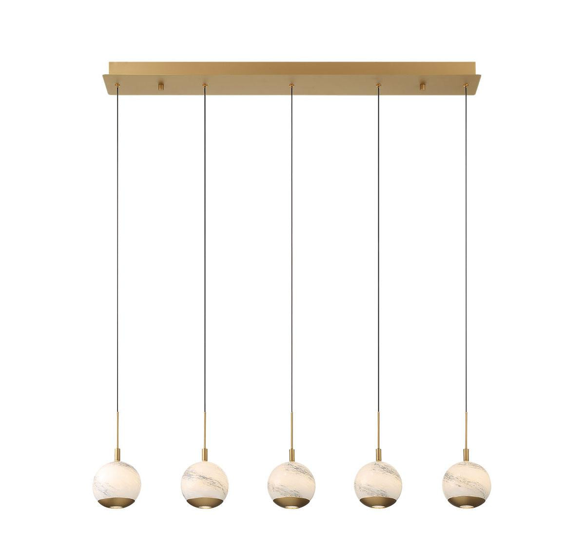 LIB & CO, BAVENO 5 LIGHT LINEAR LED CHANDELIER, CHANDELIER LIGHT