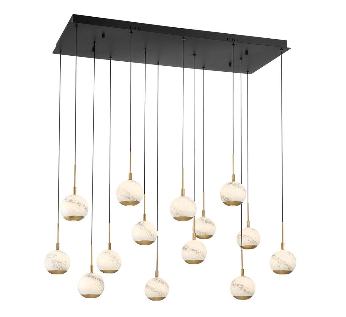 LIB & CO, BAVENO 14 LIGHT RECTANGULAR LED CHANDELIER, CHANDELIER LIGHT