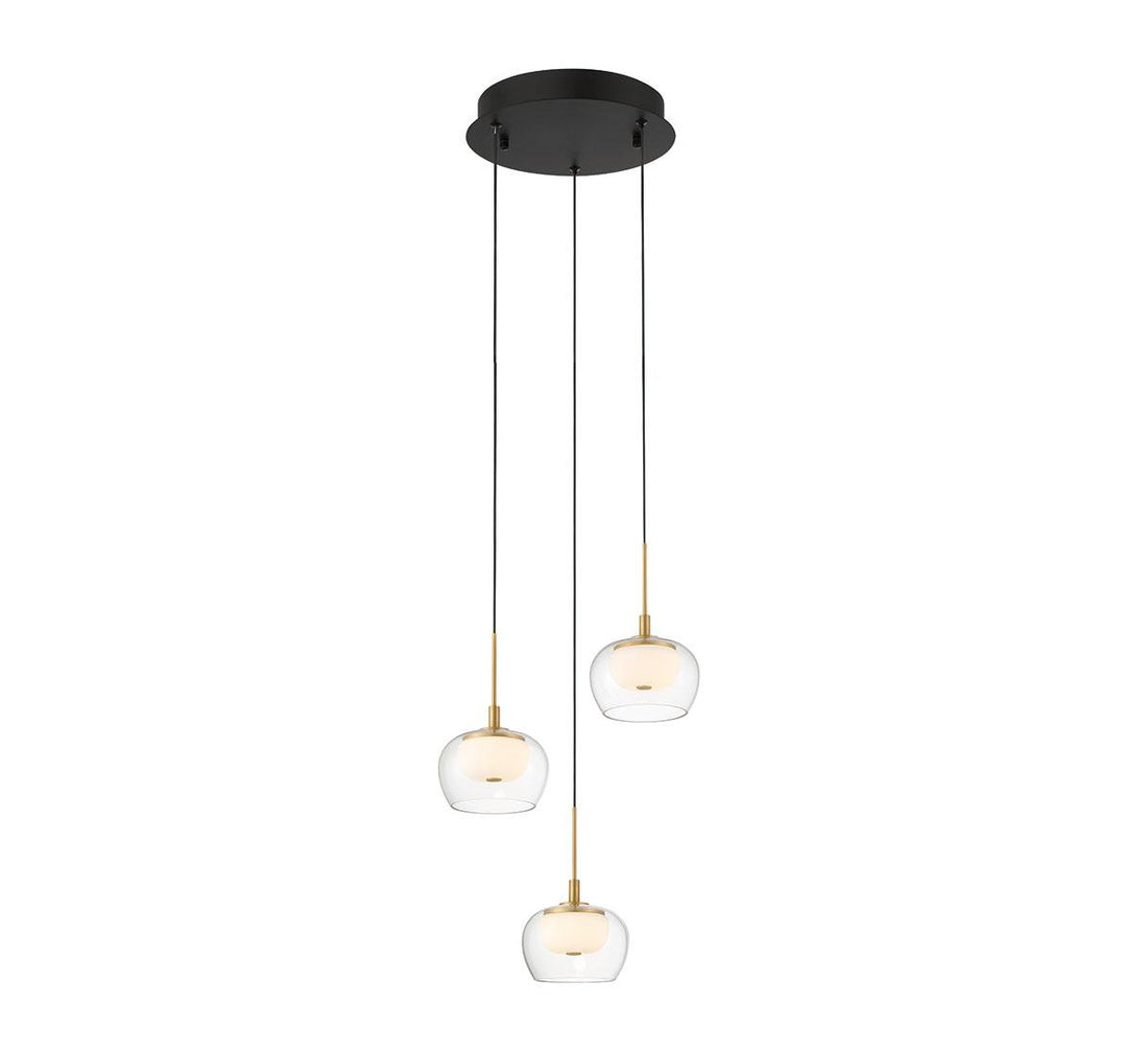 LIB & CO, MANAROLA 3 LIGHT ROUND LED PENDANT, PENDANT LIGHT
