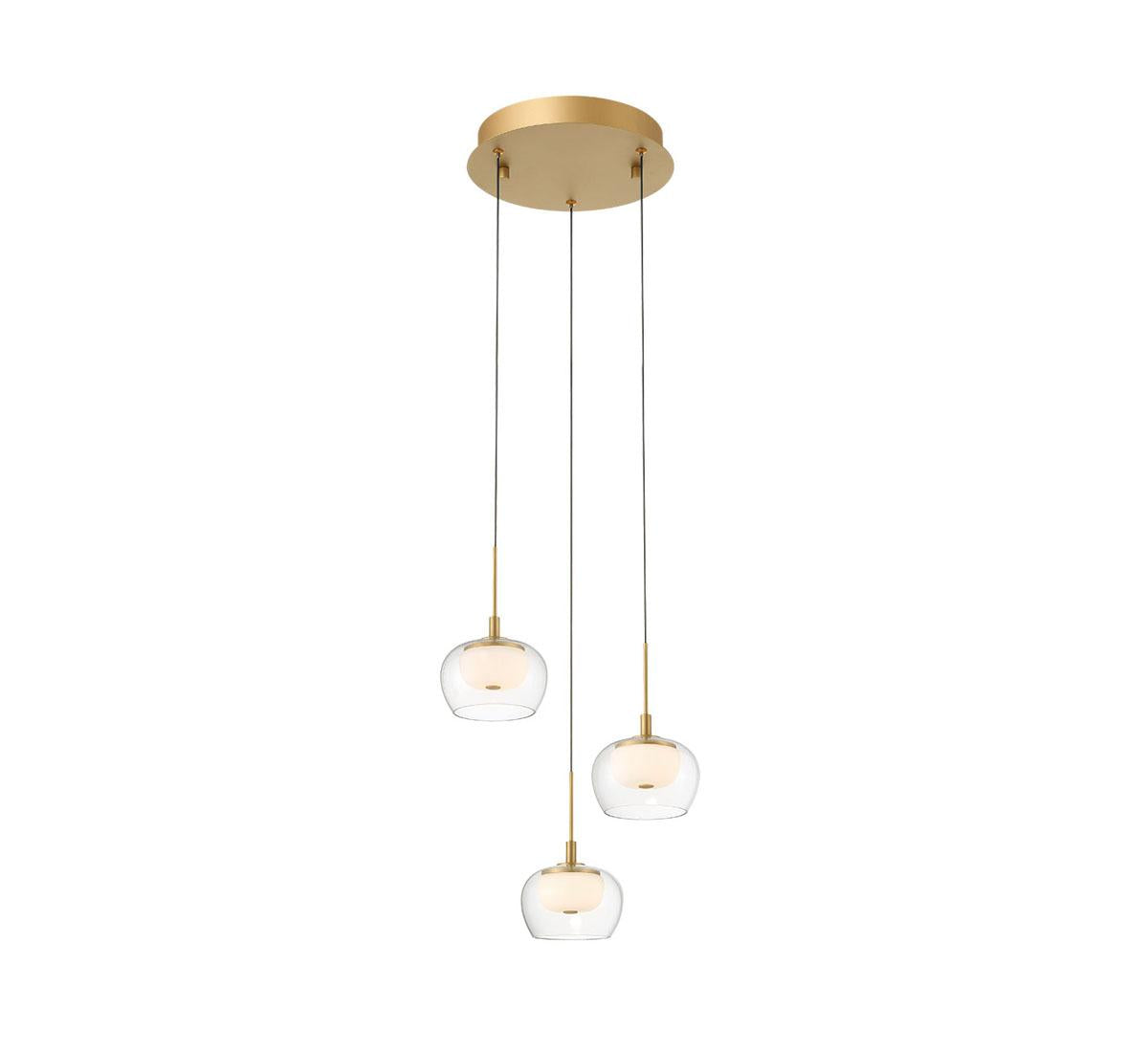LIB & CO, MANAROLA 3 LIGHT ROUND LED PENDANT, PENDANT LIGHT