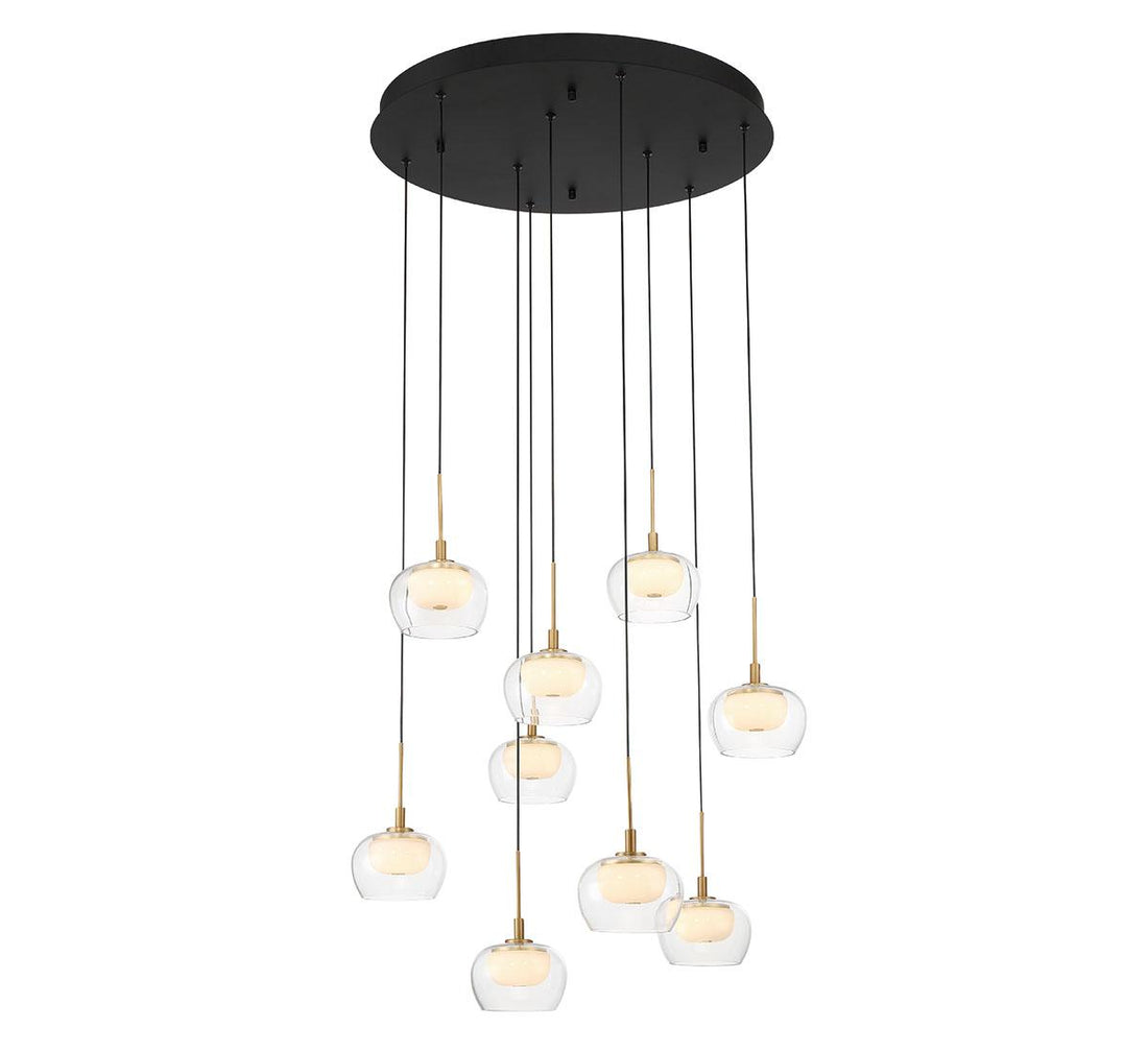 LIB & CO, MANAROLA 9 LIGHT ROUND LED CHANDELIER, CHANDELIER LIGHT