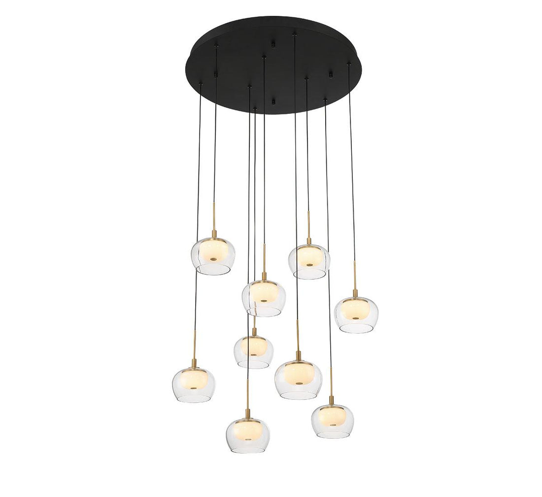 LIB & CO, MANAROLA 9 LIGHT ROUND LED CHANDELIER, CHANDELIER LIGHT
