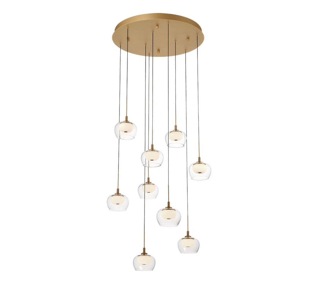 LIB & CO, MANAROLA 9 LIGHT ROUND LED CHANDELIER, CHANDELIER LIGHT