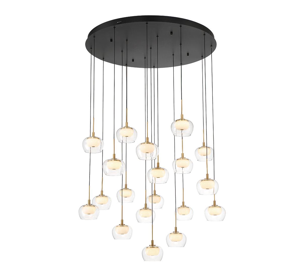 LIB & CO, MANAROLA 19 LIGHT ROUND LED CHANDELIER, CHANDELIER LIGHT