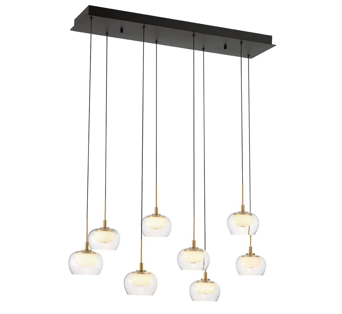 LIB & CO, MANAROLA 8 LIGHT RECTANGULAR LED CHANDELIER, CHANDELIER LIGHT